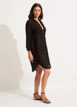 Longshore Cover Up - Black 9 Longshore Cover Up - Black -Fashion Swimwear Store 54526 CU Black 3