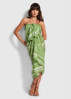 Folklore Pareo- Green Tea -Fashion Swimwear Store 54602 SG Green 20Tea 3