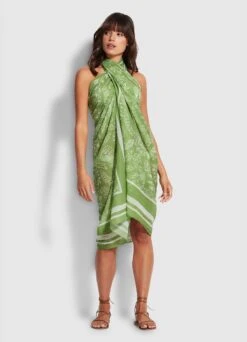 Folklore Pareo- Green Tea -Fashion Swimwear Store 54602 SG Green 20Tea 4