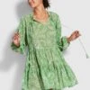 Folklore Tier Dress- Green Tea 2 Folklore Tier Dress- Green Tea -Fashion Swimwear Store 54603 DR Green 20Tea 1