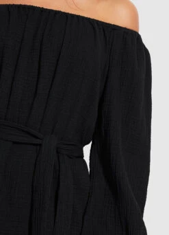 Double Cloth Summer Cover Up- Black -Fashion Swimwear Store 54607 CU Black 6