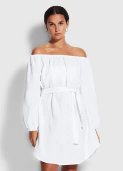 Double Cloth Summer Cover Up- White