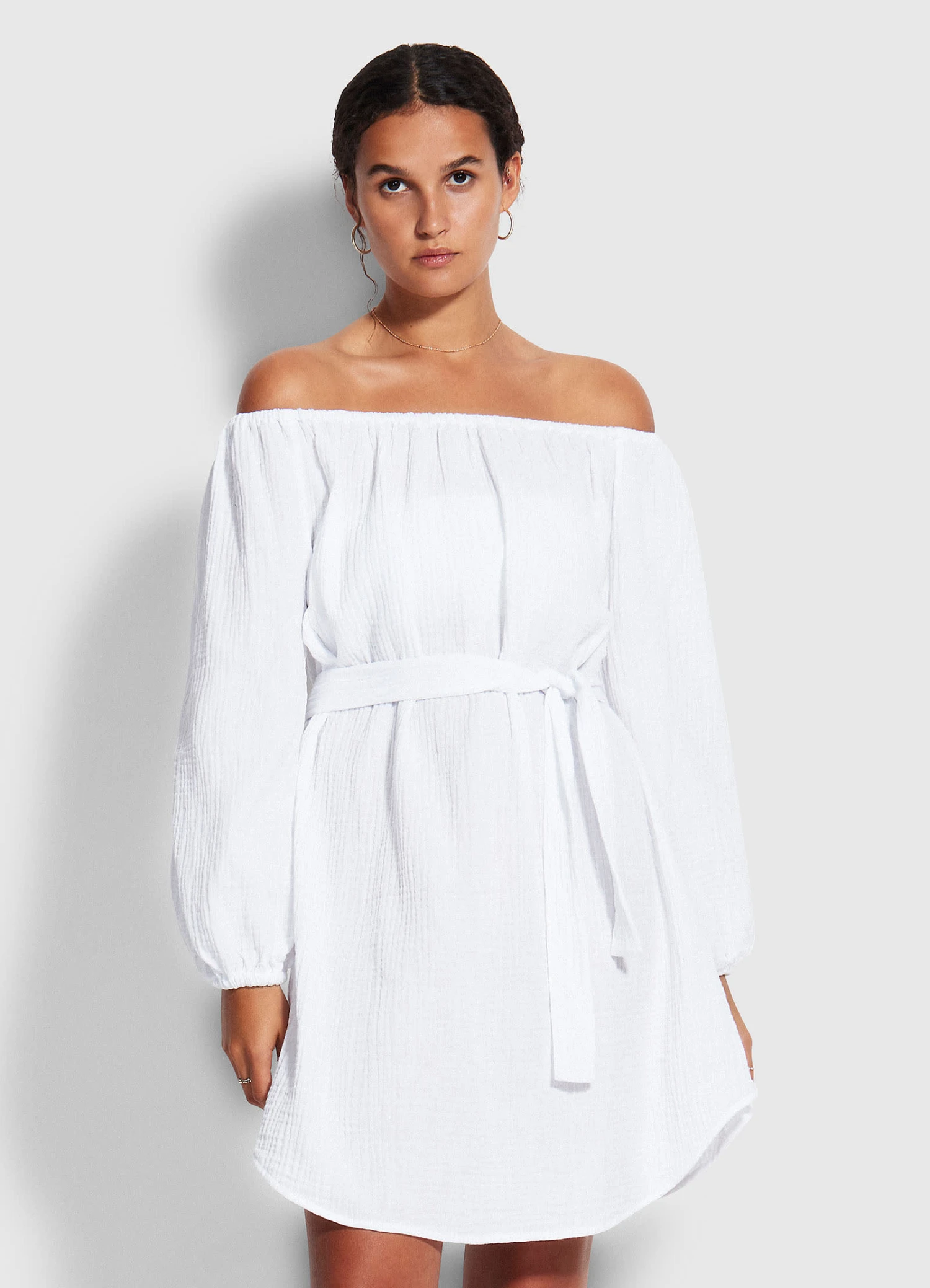 Double Cloth Summer Cover Up- White 3 Double Cloth Summer Cover Up- White