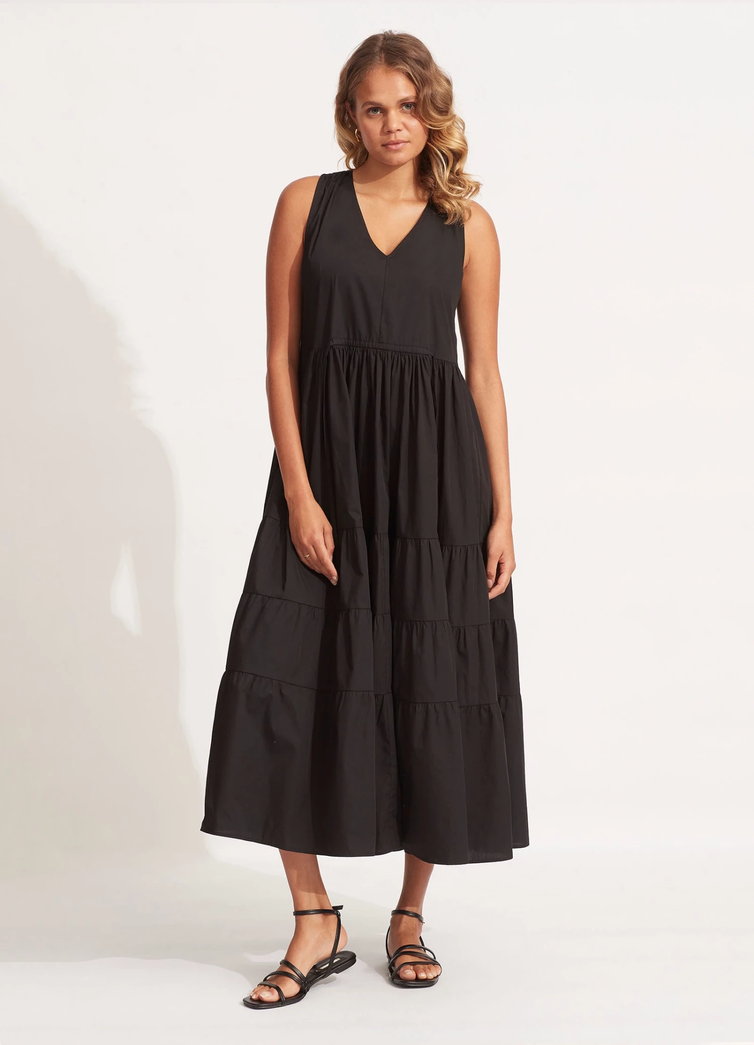 Cotton Poplin Maxi Dress- Black 4 Cotton Poplin Maxi Dress- Black - Image 2