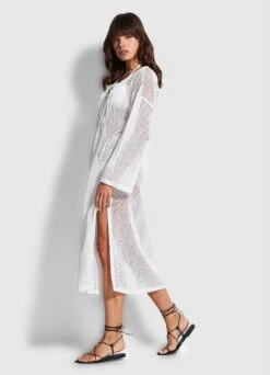 Crochet Cover Up - White 10 Crochet Cover Up - White -Fashion Swimwear Store 54630 CU White 4