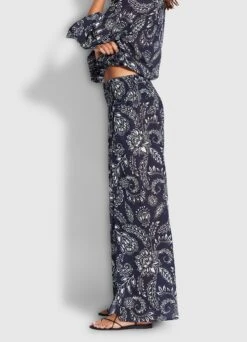 Folklore Shirring Pant - True Navy -Fashion Swimwear Store 54651 PA True 20Navy 3