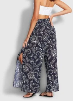 Folklore Shirring Pant - True Navy -Fashion Swimwear Store 54651 PA True 20Navy 4