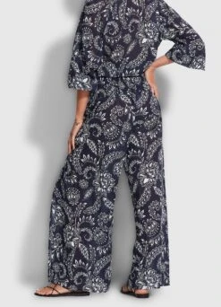 Folklore Shirring Pant - True Navy -Fashion Swimwear Store 54651 PA True 20Navy 5