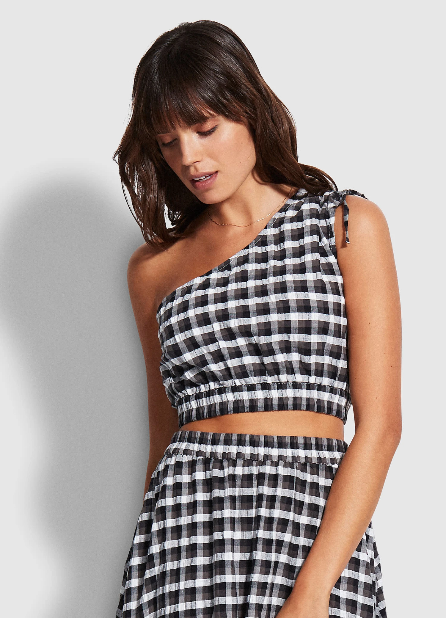 Gingham Crop Top - Black 5 Gingham Crop Top - Black - Image 3