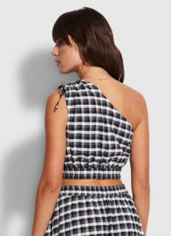 Gingham Crop Top - Black 13 Gingham Crop Top - Black -Fashion Swimwear Store 54659 TO Black 5