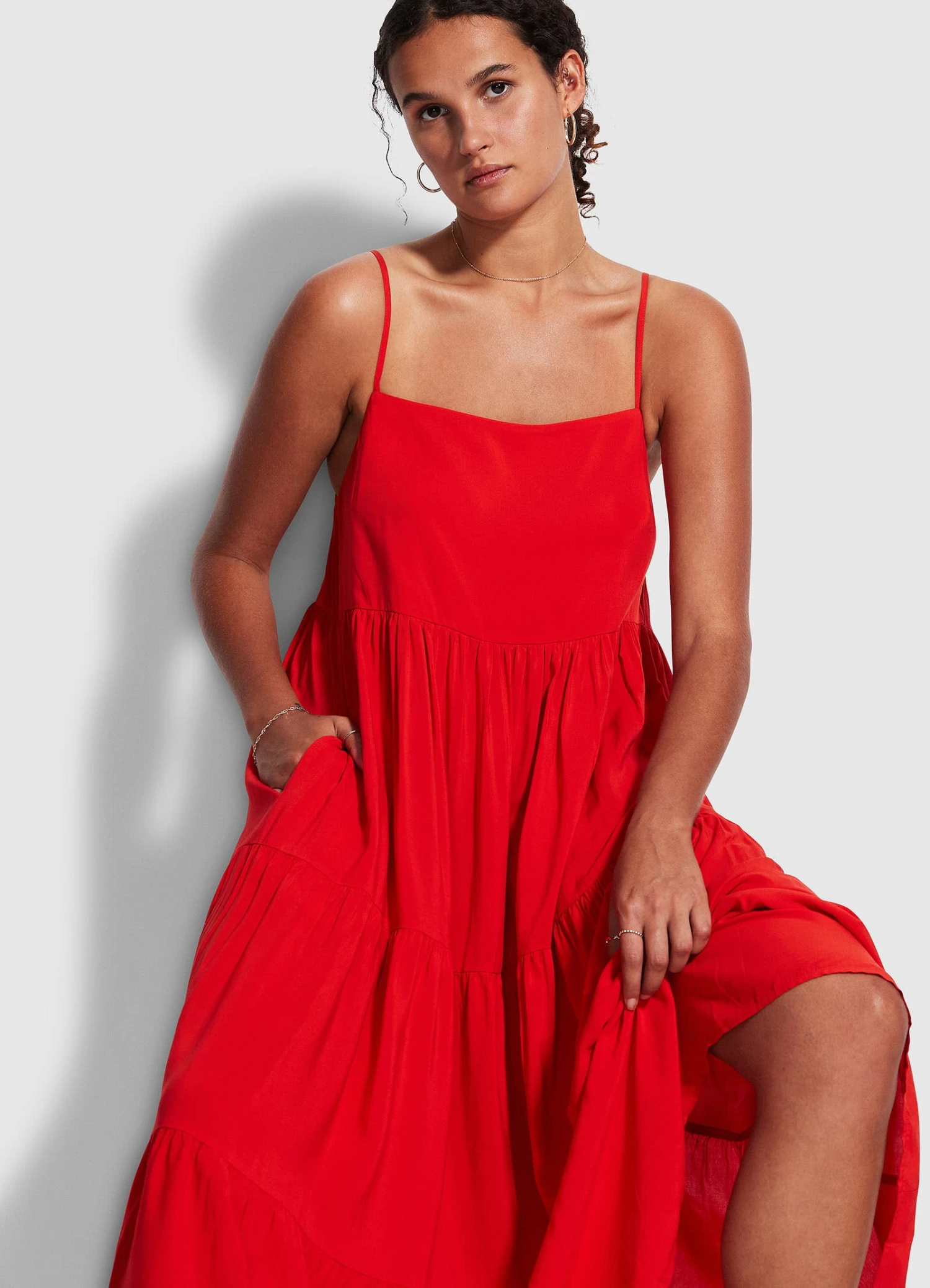 Weekend Tier Dress - Mandarin Red 3 Weekend Tier Dress - Mandarin Red