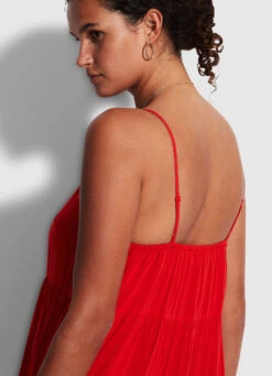 Weekend Tier Dress - Mandarin Red 10 Weekend Tier Dress - Mandarin Red -Fashion Swimwear Store 54663 DR MandarinRe 4
