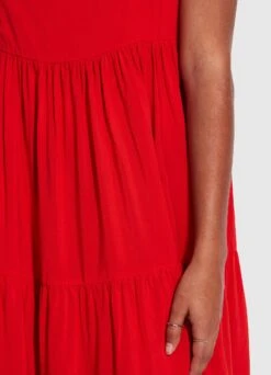 Weekend Tier Dress - Mandarin Red 11 Weekend Tier Dress - Mandarin Red -Fashion Swimwear Store 54663 DR MandarinRe 6