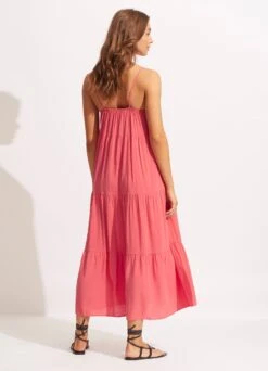 Weekend Tier Dress - Sun Kissed Coral -Fashion Swimwear Store 54663 DR SunKisdCrl 5