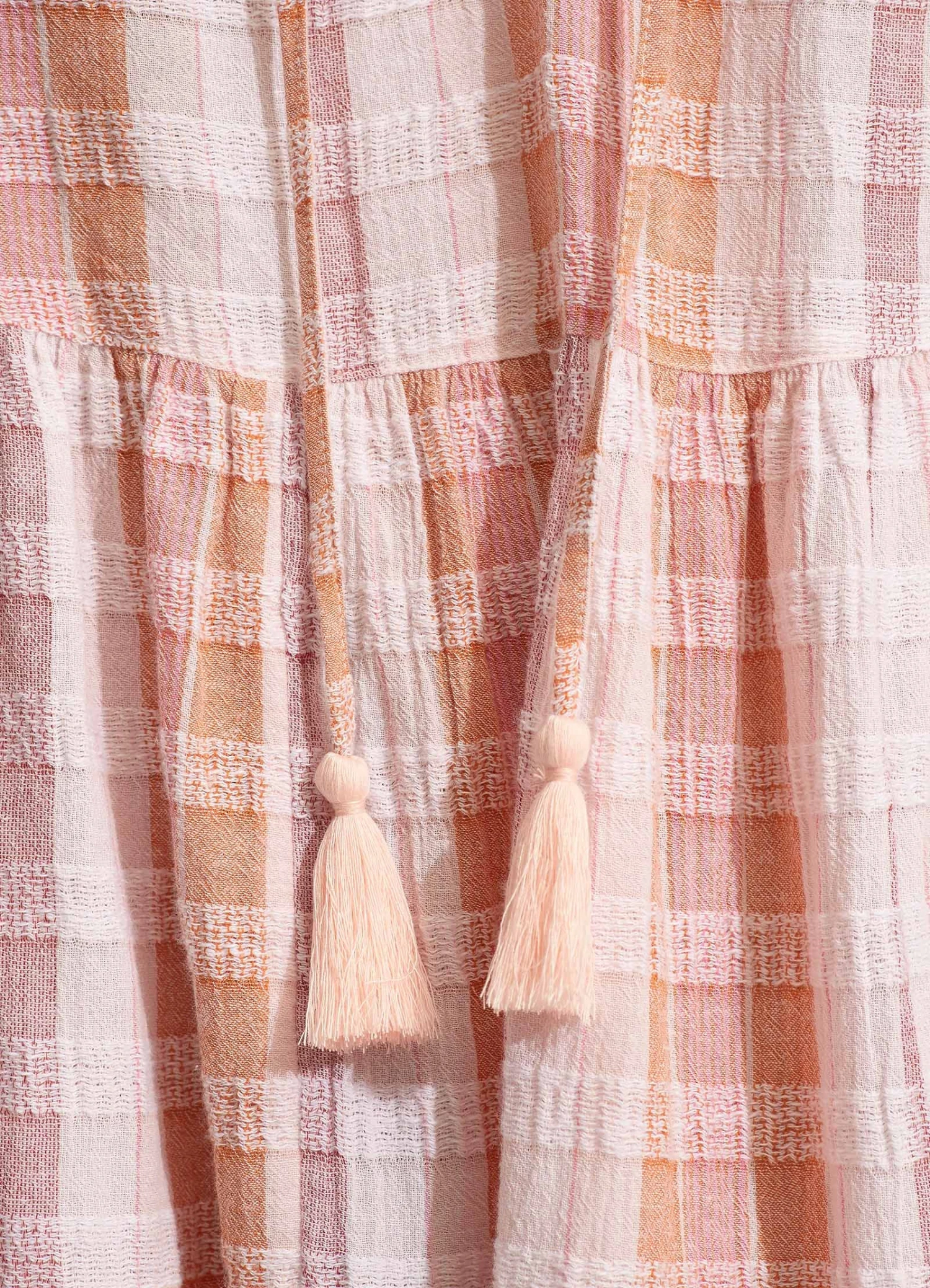 Textured Gingham Tiered Dress- Lilac 7 Textured Gingham Tiered Dress- Lilac - Image 5