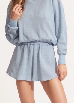 Waffle Beach Short- Powder Blue -Fashion Swimwear Store 54691 SH PowderBlue 4