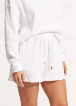 Waffle Beach Short- White -Fashion Swimwear Store 54691 SH White 3