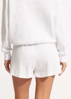 Waffle Beach Short- White -Fashion Swimwear Store 54691 SH White 4