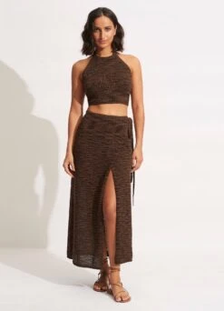Daybreak Knit Skirt- Chocolate