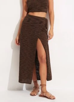 Daybreak Knit Skirt- Chocolate 11 Daybreak Knit Skirt- Chocolate -Fashion Swimwear Store 54699 KN Chocolate 3