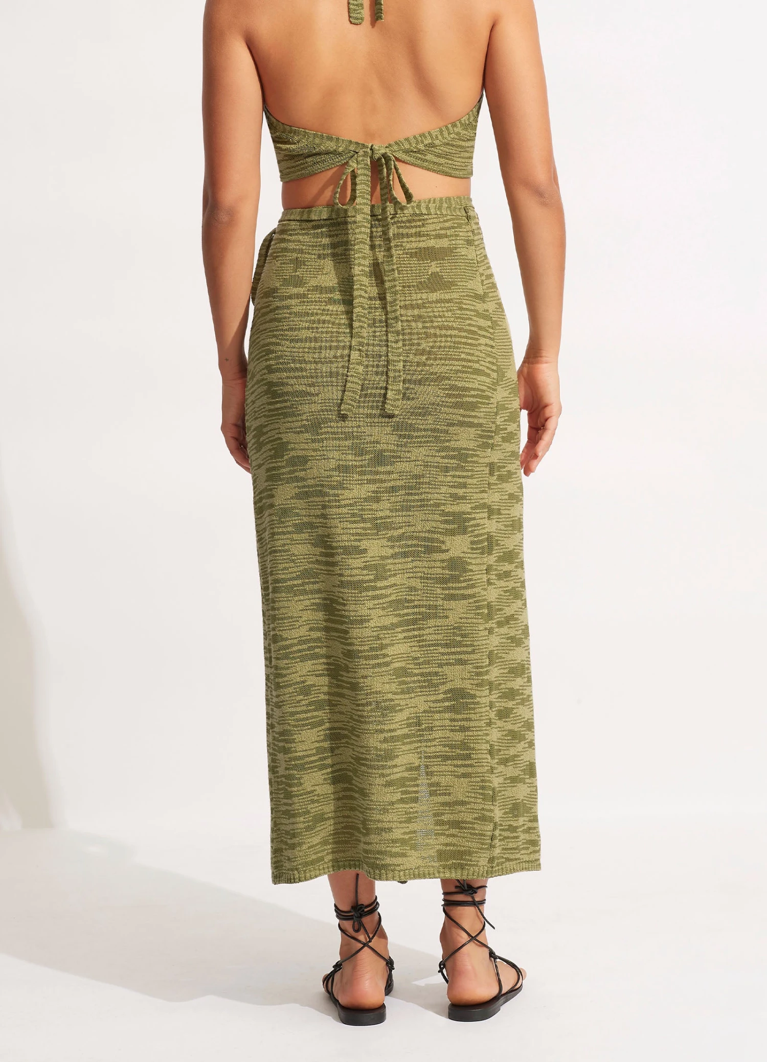 Daybreak Knit Skirt- Olive 6 Daybreak Knit Skirt- Olive - Image 4