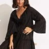 Broderie Anglaise Cover Up - Black