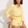 Linen Playsuit - Lemon 2 Linen Playsuit - Lemon -Fashion Swimwear Store 54701 PS Lemon 1