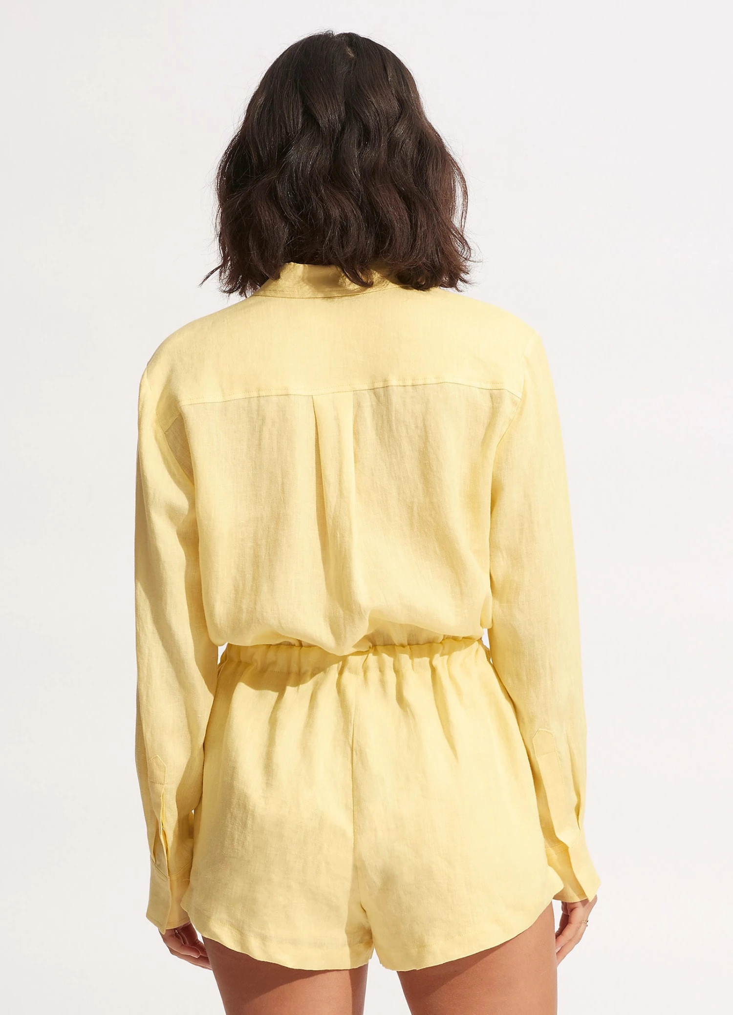 Linen Playsuit - Lemon 7 Linen Playsuit - Lemon - Image 5