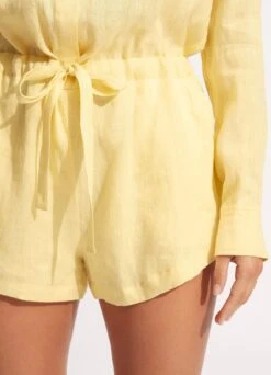 Linen Playsuit - Lemon 14 Linen Playsuit - Lemon -Fashion Swimwear Store 54701 PS Lemon 6
