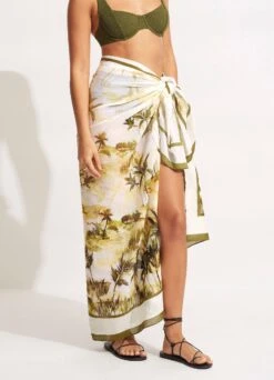 Palms Pareo - Olive 9 Palms Pareo - Olive -Fashion Swimwear Store 54712 SG Olive 3