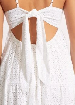 Broderie Anglaise Tiered Maxi Dress - White 12 Broderie Anglaise Tiered Maxi Dress - White -Fashion Swimwear Store 54713 DR White 5