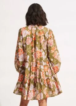 Paradise Garden Tiered Dress- Avocado -Fashion Swimwear Store 54731 DR Avocado 4