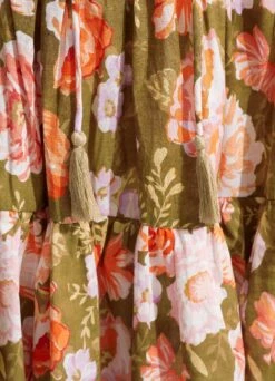 Paradise Garden Tiered Dress- Avocado -Fashion Swimwear Store 54731 DR Avocado 5