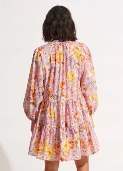 Paradise Garden Tiered Dress- Lilac -Fashion Swimwear Store 54731 DR Lilac 5