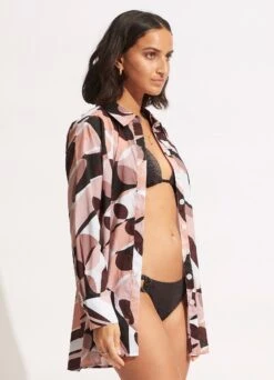 Poolside Shirt - Sepia 8 Poolside Shirt - Sepia -Fashion Swimwear Store 54732 TO Sepia 3