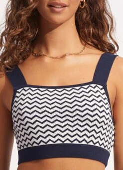 Sienna Knit Top - White 9 Sienna Knit Top - White -Fashion Swimwear Store 54775 KN White 5