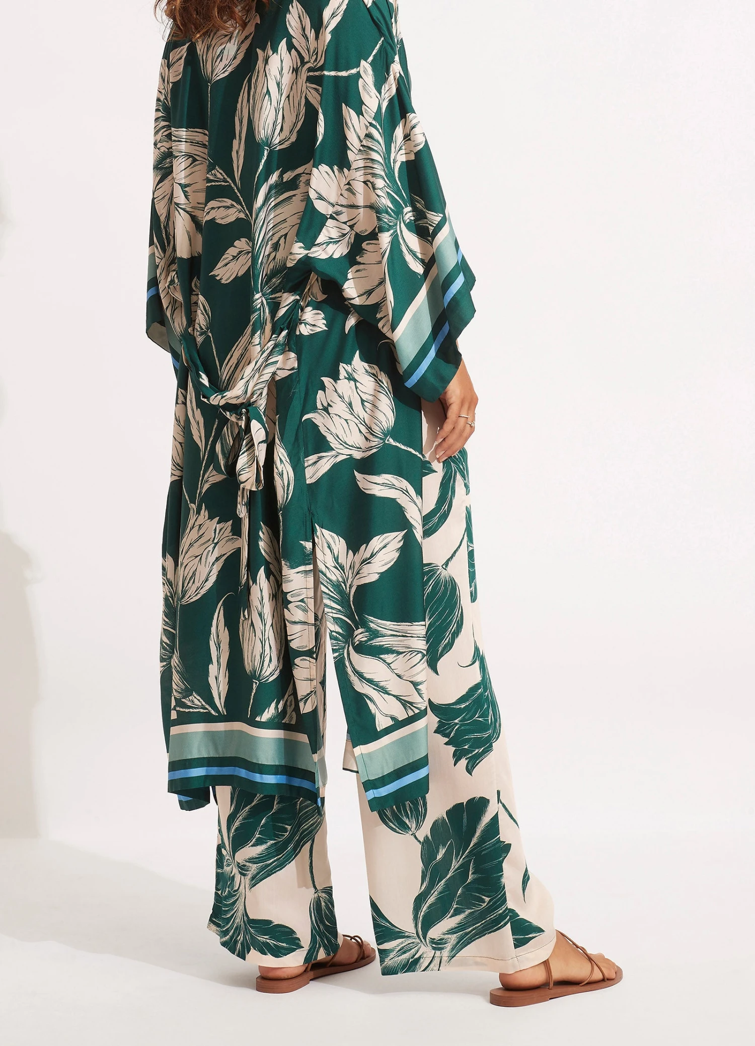 Fleur De Bloom Silk Pant - Evergreen 5 Fleur De Bloom Silk Pant - Evergreen - Image 3