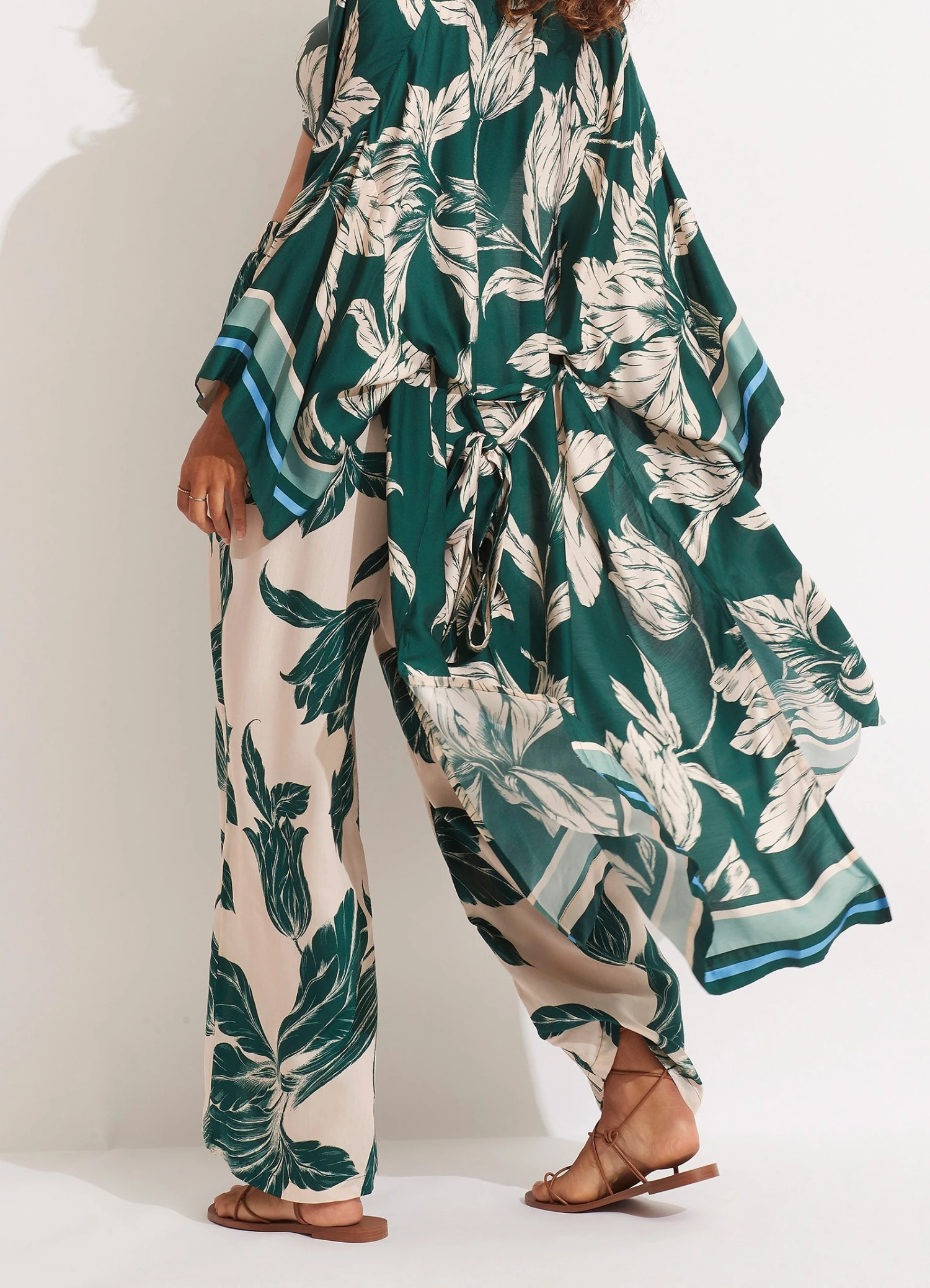 Fleur De Bloom Silk Pant - Evergreen 6 Fleur De Bloom Silk Pant - Evergreen - Image 4