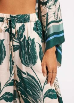 Fleur De Bloom Silk Pant - Evergreen 11 Fleur De Bloom Silk Pant - Evergreen -Fashion Swimwear Store 54781 PA Evergreen 5