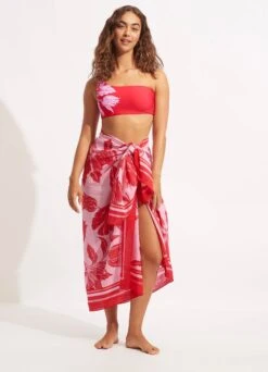 Fleur De Bloom Pareo - Chilli -Fashion Swimwear Store 54783 SG Chilli 2