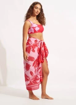 Fleur De Bloom Pareo - Chilli -Fashion Swimwear Store 54783 SG Chilli 3