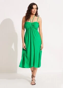 Terry Midi Dress - Green 11 Terry Midi Dress - Green -Fashion Swimwear Store 54791 DR Green 3