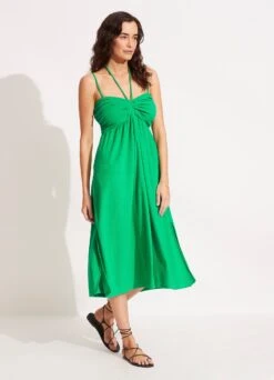 Terry Midi Dress - Green 12 Terry Midi Dress - Green -Fashion Swimwear Store 54791 DR Green 4