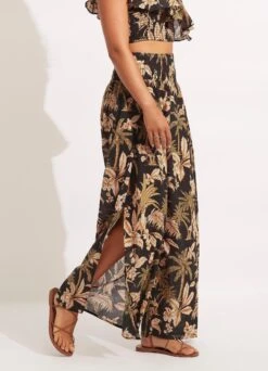 Castaway Shirring Pant - Black -Fashion Swimwear Store 54796 PA Black 3