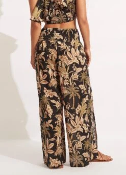 Castaway Shirring Pant - Black -Fashion Swimwear Store 54796 PA Black 4