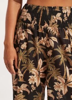 Castaway Shirring Pant - Black -Fashion Swimwear Store 54796 PA Black 5