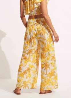 Castaway Shirring Pant - Tuscan Sun -Fashion Swimwear Store 54796 PA Tuscan 20Sun 5