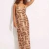 High Tide Silk Dress - Copper Tan 1 High Tide Silk Dress - Copper Tan -Fashion Swimwear Store 54806 DR Copper 20Tan 1