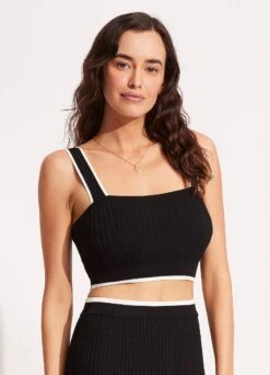 Coral Knit Top - Black 9 Coral Knit Top - Black -Fashion Swimwear Store 54813 KN Black 3