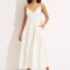 Poplin Maxi Dress - White 2 Poplin Maxi Dress - White -Fashion Swimwear Store 54817 DR White 1